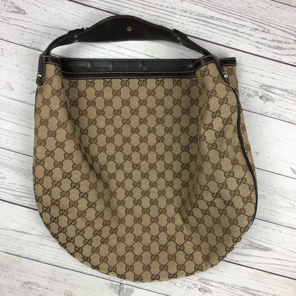 Authentic Gucci Horsebit Hobo Bag Brown Leather